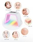 جهاز العلاج بالضوء LED، جهاز للعناية بالوجه، 7 ألوان، 178 خرزة ضوئية، رذاذ بخار، قابل للطي