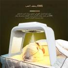 جهاز العلاج بالضوء LED، جهاز للعناية بالوجه، 7 ألوان، 232 خرزة ضوئية، رذاذ بخار، مع 2 وسادة EMS، قابل للطي
