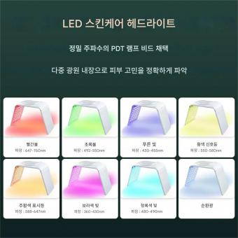 LED 광선 요법 기계 얼굴 관리 장치, 7가지 색상, 147개 빛 구슬, 접이식