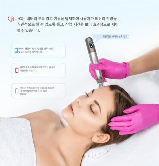 Dr. Pen Hydra Pen H3 전기 미세 바늘 데르마펜, 자동 적용, 12핀/24핀/36핀/나노 사각형/나노 원형의 2개 포함 카트리지