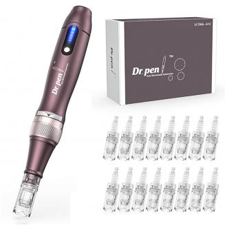Dr. Pen A10 전기 미세 바늘 Dermapen, 12/24/36/42/나노 S/R/3D/5D 바늘 카트리지 2개 포함