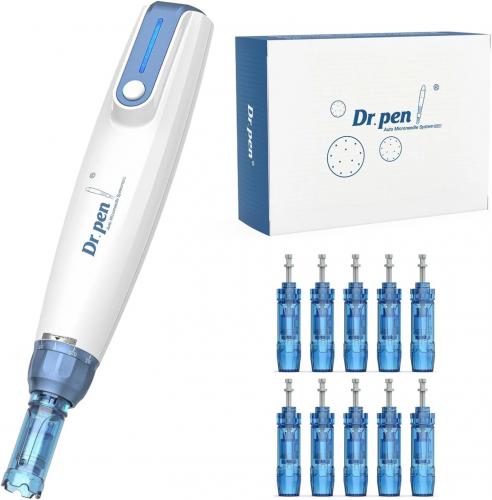 Dr. Pen A9 전기 마이크로 니들링 데르마펜, 10개 12핀 카트리지 포함