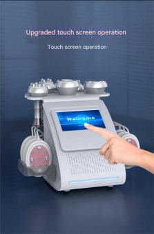 Professional 80K Ultrasonic Cavitation Machine, 6in1 Radio-frequency Body Slimming Sculpting Device, with 6 EMS Pads, US Plug