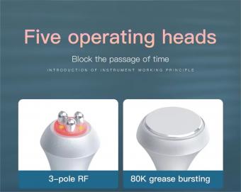 Professional 80K Ultrasonic Cavitation Machine, 5in1 Radio-frequency Body Slimming Sculpting Device for Fat Burn and Full Body Massage, US Plug