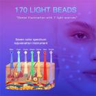 LED Light Therapy Machine Face Care Device, 7 Colors, 170 Light Beads, Nano Steam Spray, Foldable, US Plug
