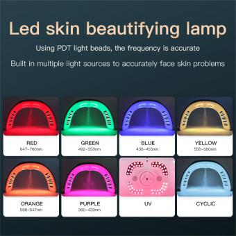LED Light Therapy Machine Face Care Device, 7 Colors, 184 Light Beads, Nano Steam Spray, Foldable, US Plug