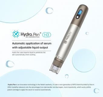 Dr. Pen Hydra Pen H3 Electric Microneedling Dermapen, Automatic Applying, with 10pcs Nano Square Containable Cartridges
