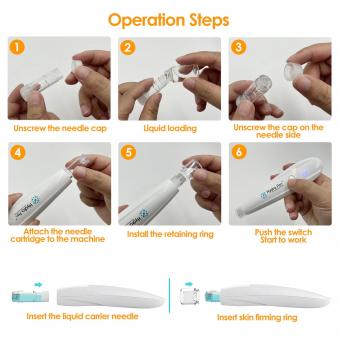 Dr. Pen Hydra Pen H2 Electric Microneedling Dermapen, Serum Applicator, with 10pcs 12pin 0.25mm Containable Cartridges