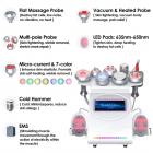 Professional 80K Ultrasonic Cavitation Machine, 9in1 All in One Radio-frequency Body Slimming Sculpting Device, with 6 EMS Pads, US Plug