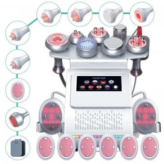 Professional 80K Ultrasonic Cavitation Machine, 9in1 All in One Radio-frequency Body Slimming Sculpting Device, with 6 EMS Pads, US Plug