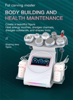 Professional 80K Ultrasonic Cavitation Machine, 9in1 All in One Radio-frequency Body Slimming Sculpting Device, with 8 Lipolaser Pads, US Plug