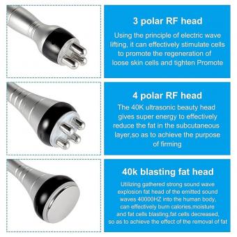 Professional 40K Ultrasonic Cavitation Machine, 3in1 Radio-frequency Body Slimming Sculpting Device for Fat Burn and Full Body Massage, US Plug